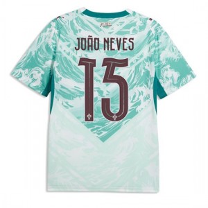 Portugali Joao Neves #15 Jalkapallovaatteet Vieraspaita MM-kisat 2026 Lyhythihainen